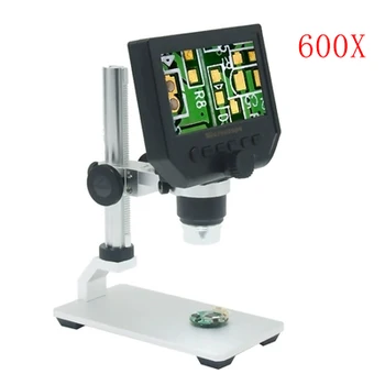 

600X digital microscope electronic video microscope 4.3 inch HD LCD soldering microscope phone repair Magnifier + metal stand