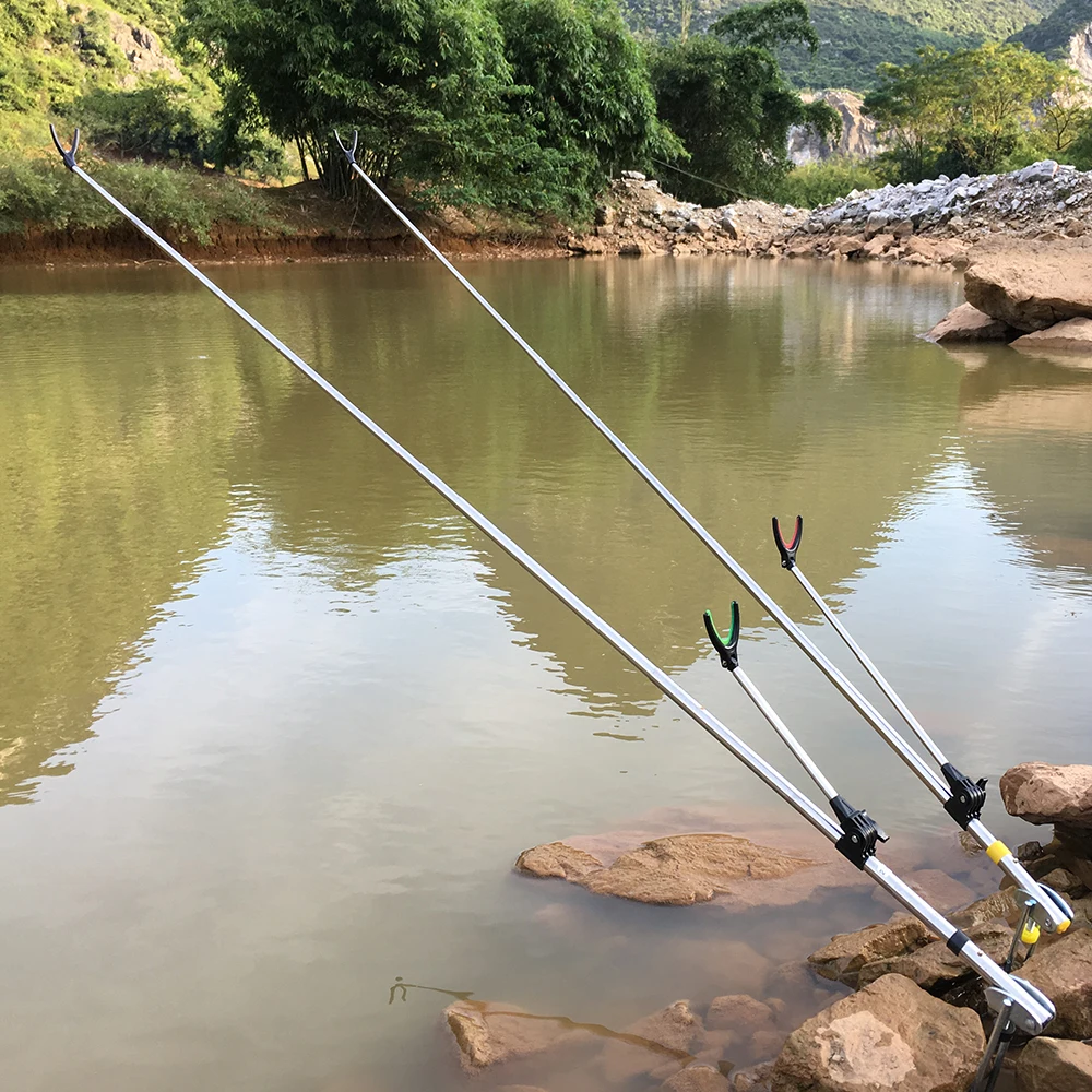 Fish Rod Stand Bracket Angle Adjustable Fishing Rods Holder 1.5M 1.7M 2.1M 2.4MTelescoping Fishing Tool Hand Rod Holder