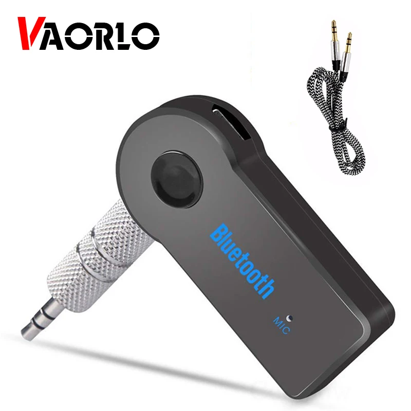 VAORLO-adaptador inalámbrico con Bluetooth para coche, kit de transmisor manos libres para auriculares MP3 4, AUX, receptor de Audio, 3,5mm