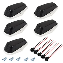 Bevinsee 5pcs White LED Cab Roof Top Marker Running Lights For Truck SUV Ford F-150 250 350 Black Smoked Lens