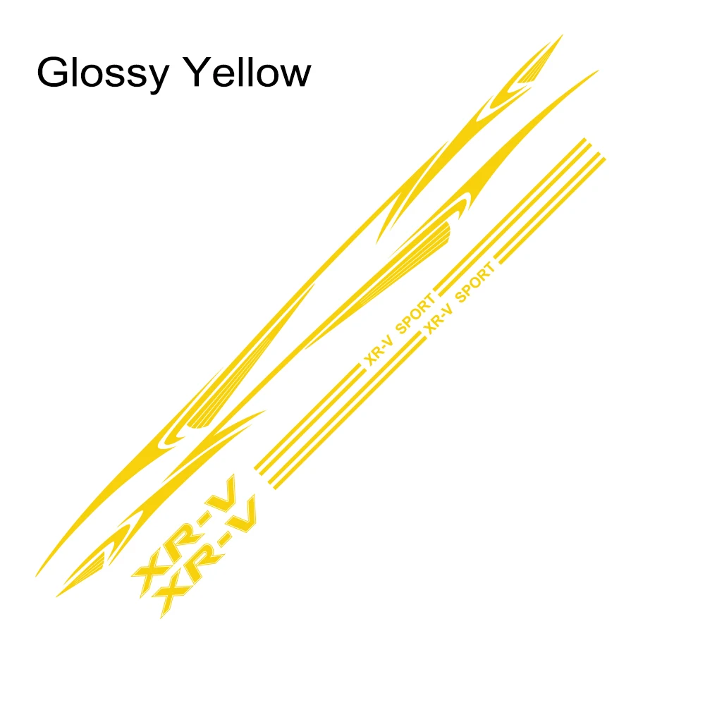 Glossy Yellow 2 шт. наклейки для Honda XR-V Авто Виниловая пленка наклейки персонализированные DIY Спортивные стильные креативные автомобильные аксессуары - Название цвета: Glossy Yellow