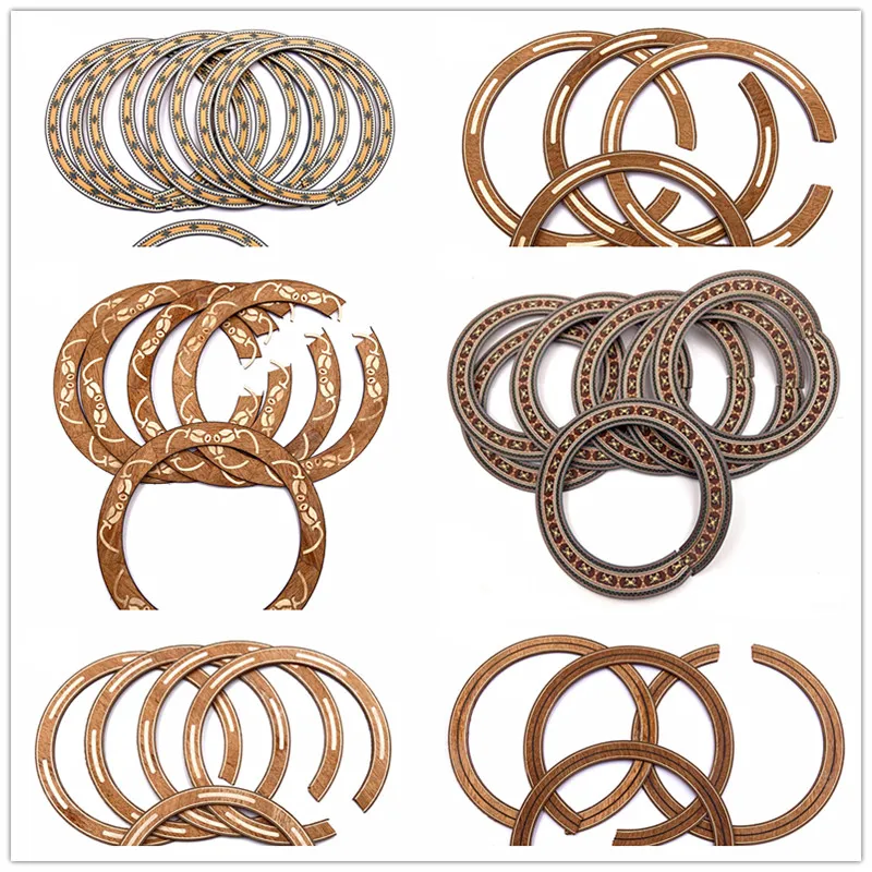 Guitar Accessories 2pcs Classic Acoustic Guitar Rosette rosewood Circle Sound Hole Rosette Inlay Decal Sticker for Acoustic Guitars