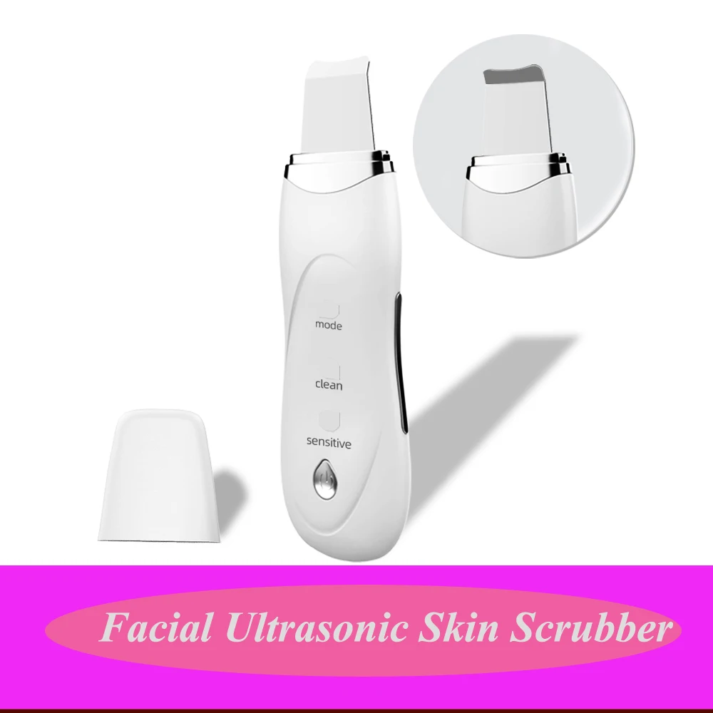 Ionoforesi Electroosmosis Exfoliator Microcurrent Nu Ad Ultrasuoni Viso Della Pelle Scrubber Peeling Pala Del Poro Del Viso Cleaner Macchina