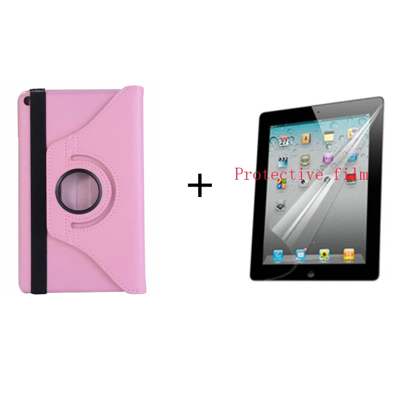 pink and film Вращающийся на 360 из искусственной кожи чехол для huawei MediaPad T3 8,0 Honor Play Pad 2 KOB-L09 KOB-W09 чехол для планшета huawei T3 8,0+ пленка - Цвет: pink and film