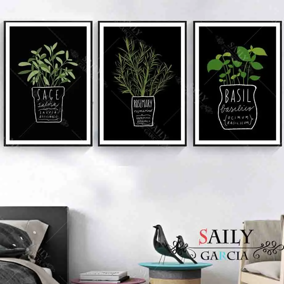 

Hd Print Canvas Painting Kitchen Office Decor Potted Plant And Letters A4 Art Wall Picture Nordic Style Fashion Posters for Room