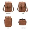 Multi-Functional Soft Leather Small Shoulder Bag Small Vintage Crossbody Bag Cash Purse with 2 Slots for Cellphone Bag ► Photo 3/6