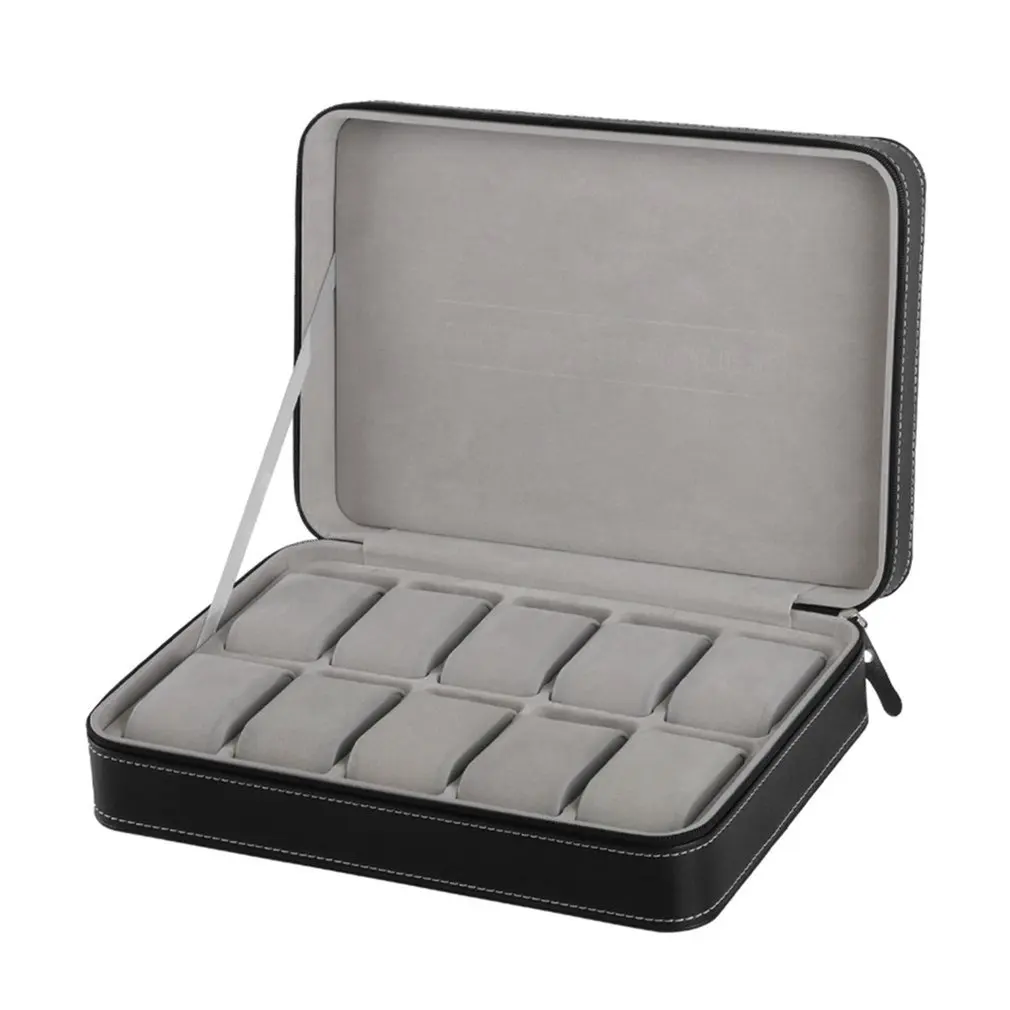 

2/6/10/12 Girds Leather/Carbon Fiber Luxury Watch Box Jewelry Storage Box Organizer for Rings Bracelet Display Holder Cases