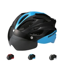 Ветрозащитный безопасный велосипедный шлем шапки для верховой езды дышащие Горная дорога MTB велосипедные шлемы с защитными очками Сменные стёкла