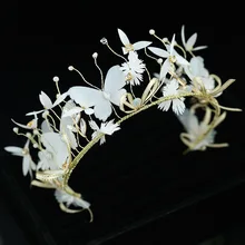 Свадебный головной убор ручной работы из шелковой пряжи с цветами, корона, свадебное платье, аксессуары для волос, аксессуары для волос для выступлений невесты