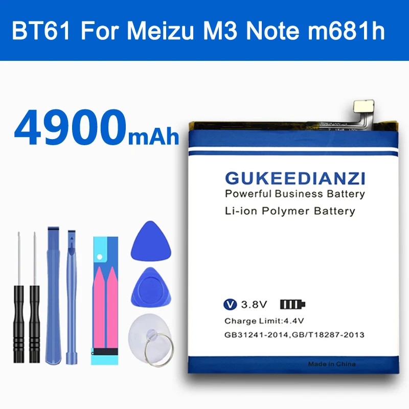 4900 мАч BT61 -версия M 100% новый литий ионный аккумулятор для телефона Meizu Meizy M3 Note | Аккумуляторы для мобильных телефонов -33021080495