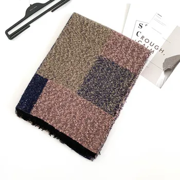 

European and American autumn and winter big lattice circle sand lattice scarf thickened colorful lattice scarf neck shawl