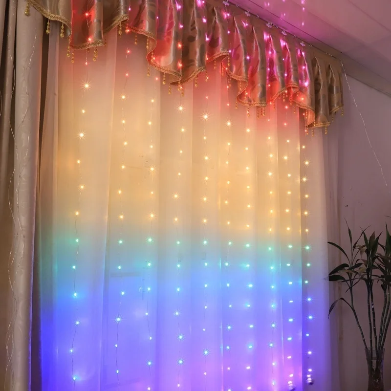 

150cm LED Fairy Lights Garland Curtain Lamp Remote Control USB String Lights Christmas Decorations for Home Bedroom Window