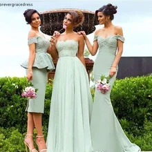 Смешанные стили, недорогое платье подружки невесты, зеленое кружево, кантри сад, бохо, свадебное платье для гостей, платье подружки невесты размера плюс
