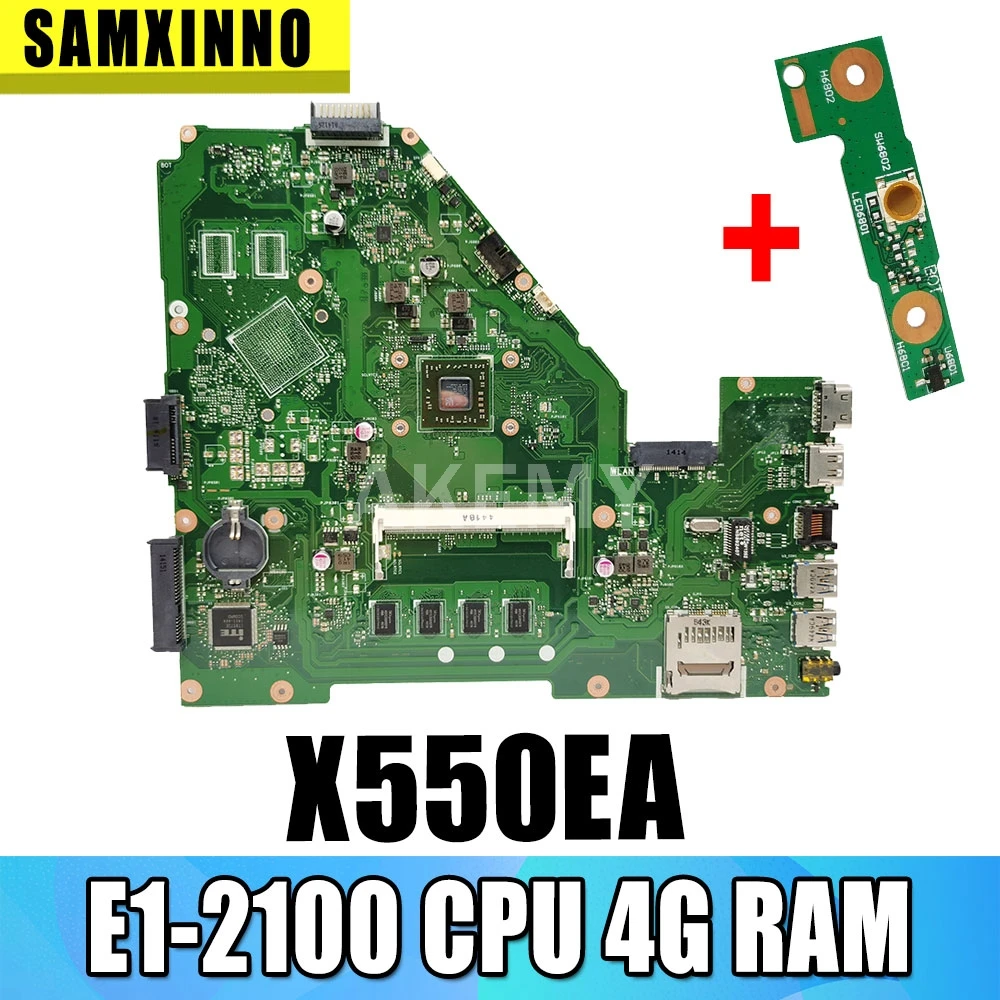 X550EA с E1 2100 CPU 4G RAM материнская плата для For Asus X550E X550EP X552E ноутбука DDR3|Материнские