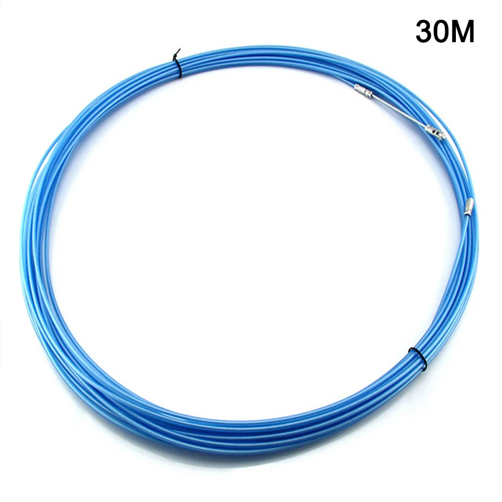Электрический кабель ленточный трубопровод воздуховод кабель толкатель инструменты колесо толкатель для монтажа проводов Макс 50 метров Диаметр 3,6 мм NDS - Цвет: 30M Blue