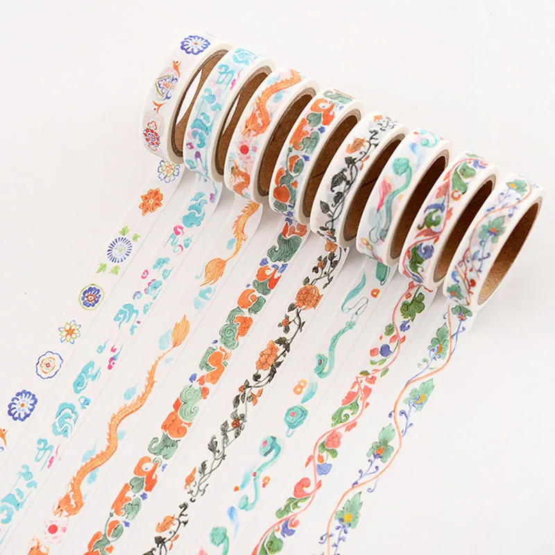

1Roll Vintage Masking Tape China Style Print Washi Tape For Kid DIY Diary Scrapbooking Photos Albums Decor Adhesive Sticker Tape