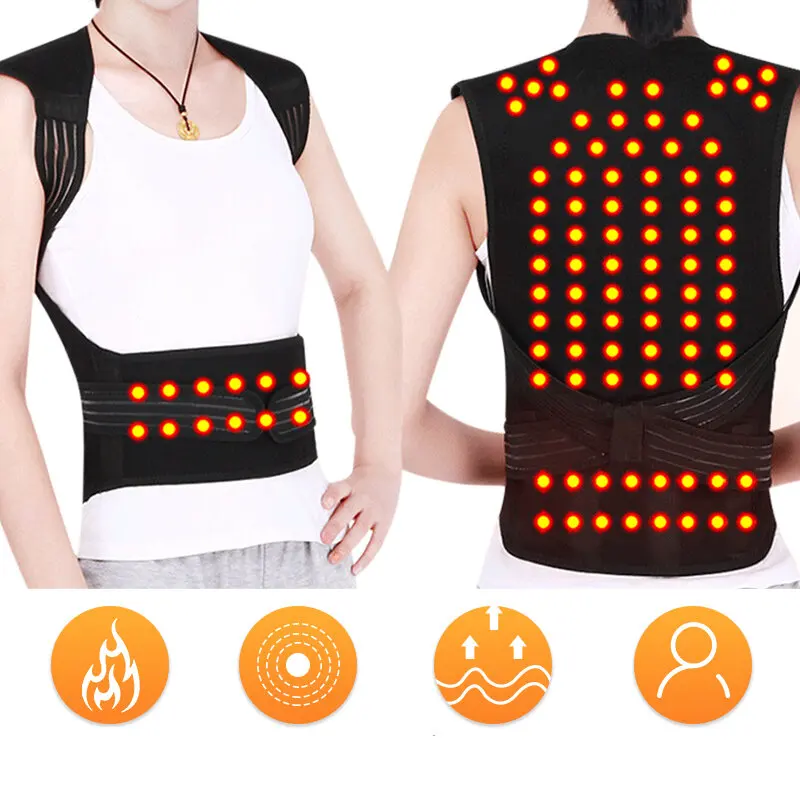 

Tourmaline Self Heating Magnetic Therapy Waist Shoulder Back Posture Corrector Spine Support Back Brace Selfheating Vest Belt