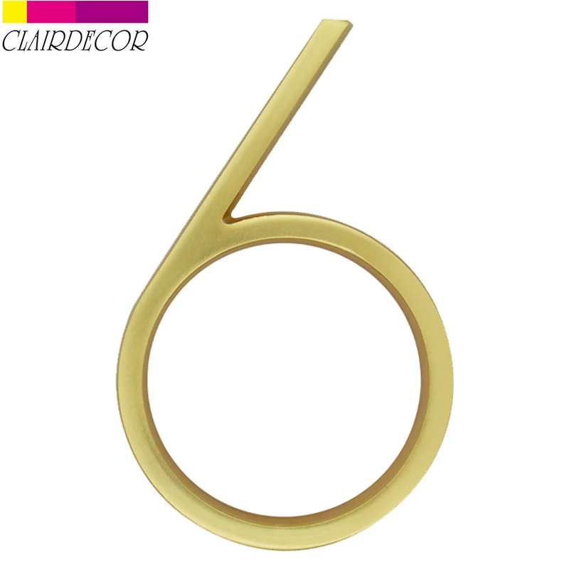 

5 in Golden Modern House Number Hotel Home Door Number Outdoor Address Plaque Zinc Alloy Number for House Address Sign #6