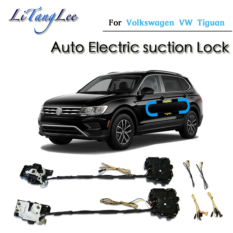 Купить Автомобильный мягкий закрывающий дверной замок с приводом для Volkswagen VW Tiguan 2015 ~ 2019 | Защитный корпус дверного замка (1005002783011736)