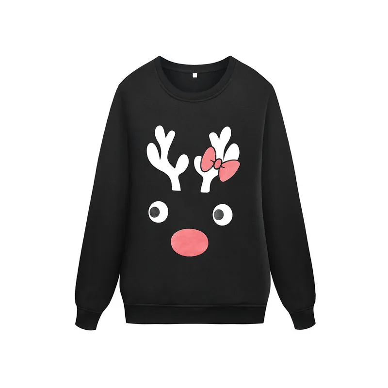 Одинаковые Рождественские толстовки для всей семьи, топы с изображением лося, Рождественский теплый пуловер с длинными рукавами, Рождественский свитшот для детей и взрослых