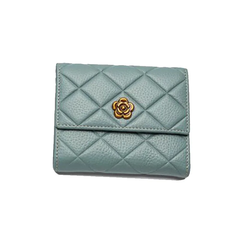 9102 Light Blue CHSANATO, Новое поступление, кошелек, короткие, женские кошельки, натуральная кожа, модные, цветы, Haps, роскошный, известный бренд, коробка, кошелек - Цвет: 9102 Light Blue