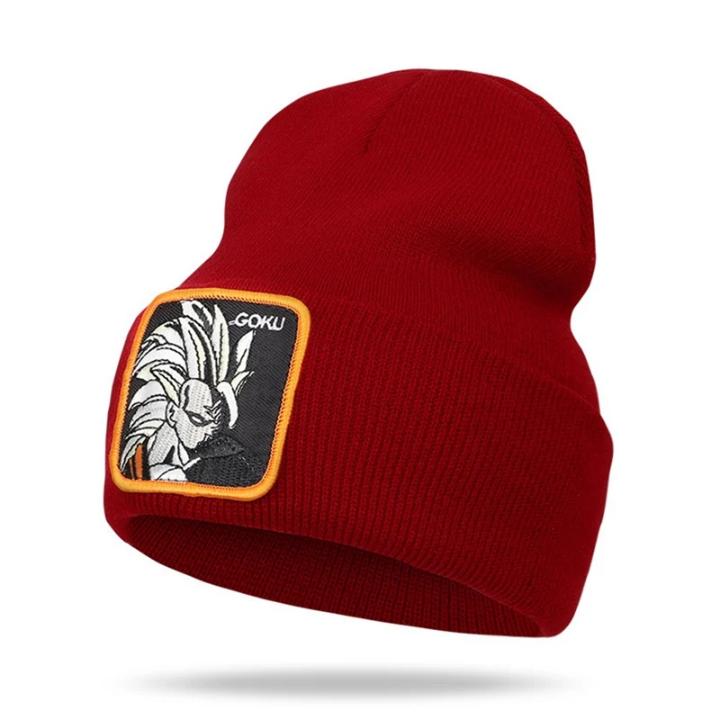 HT3431BY Dragon Ball Z GOKU Beanie Hat высококачественные хлопковые повседневные шапочки для мужчин и женщин теплая вязаная зимняя шапка модная однотонная Кепка в стиле унисекс - Цвет: HT3431BY