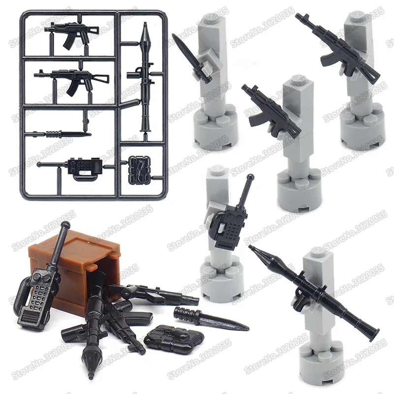 Legoinglys ww2 Weapons Military Building Blocks Rocket Submachine Gun Model Army Figures Special Forces Moc Child Christmas Toy