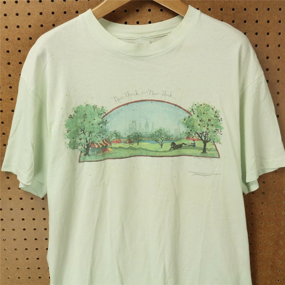 Vtg 1996 Нью-Йорк Футболка Xl Tag Skyline Tourist Nyc Центральный парк 90S США Свободный размер