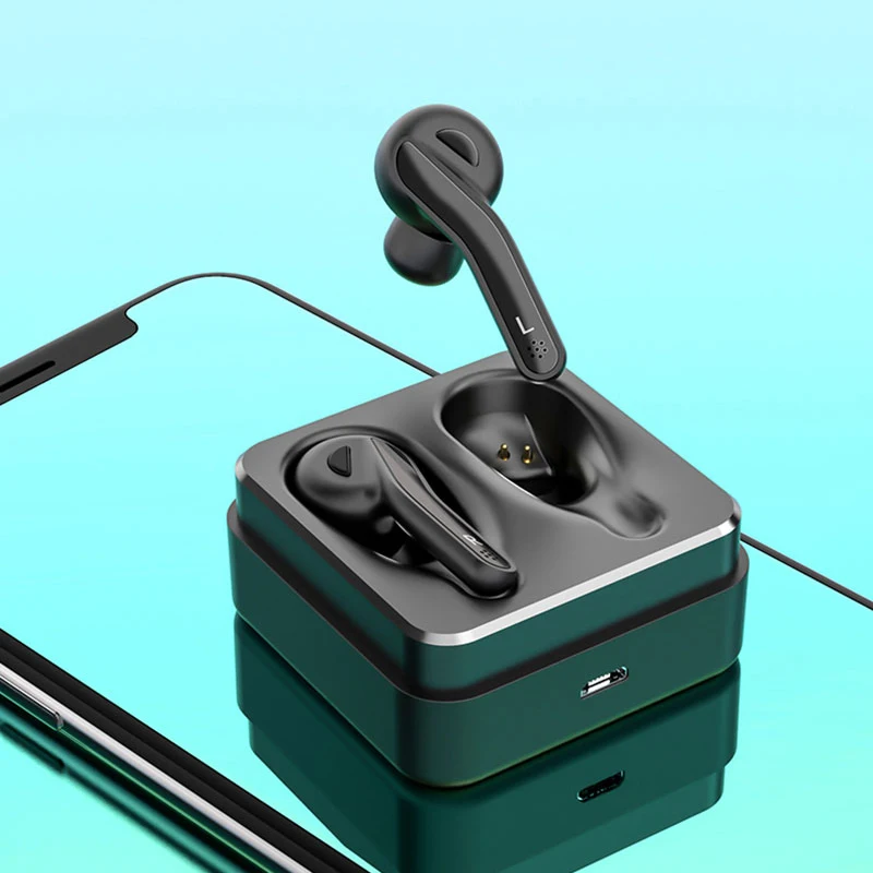 IPX5 Водонепроницаемая bluetooth-гарнитура V5.0 TWS, беспроводные наушники, шумоподавление, стерео наушники, зарядная коробка, микрофон, гарнитура