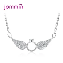Милый романтический подарок, подвеска, ожерелья, 925 серебро, полный AAA кубический циркон, проложенный Угол крыла, корейский популярный женский чокер