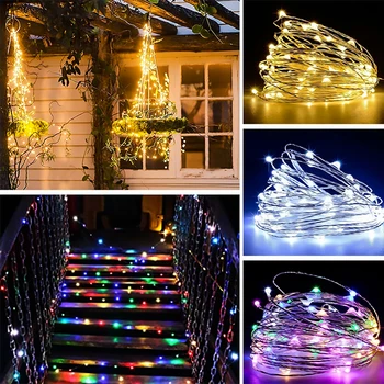 

5/10M LED String Lights Copper Wire Fairy lights Night Light For Christmas Garland Room Bedroom Indoor Wedding Decoration Lamp