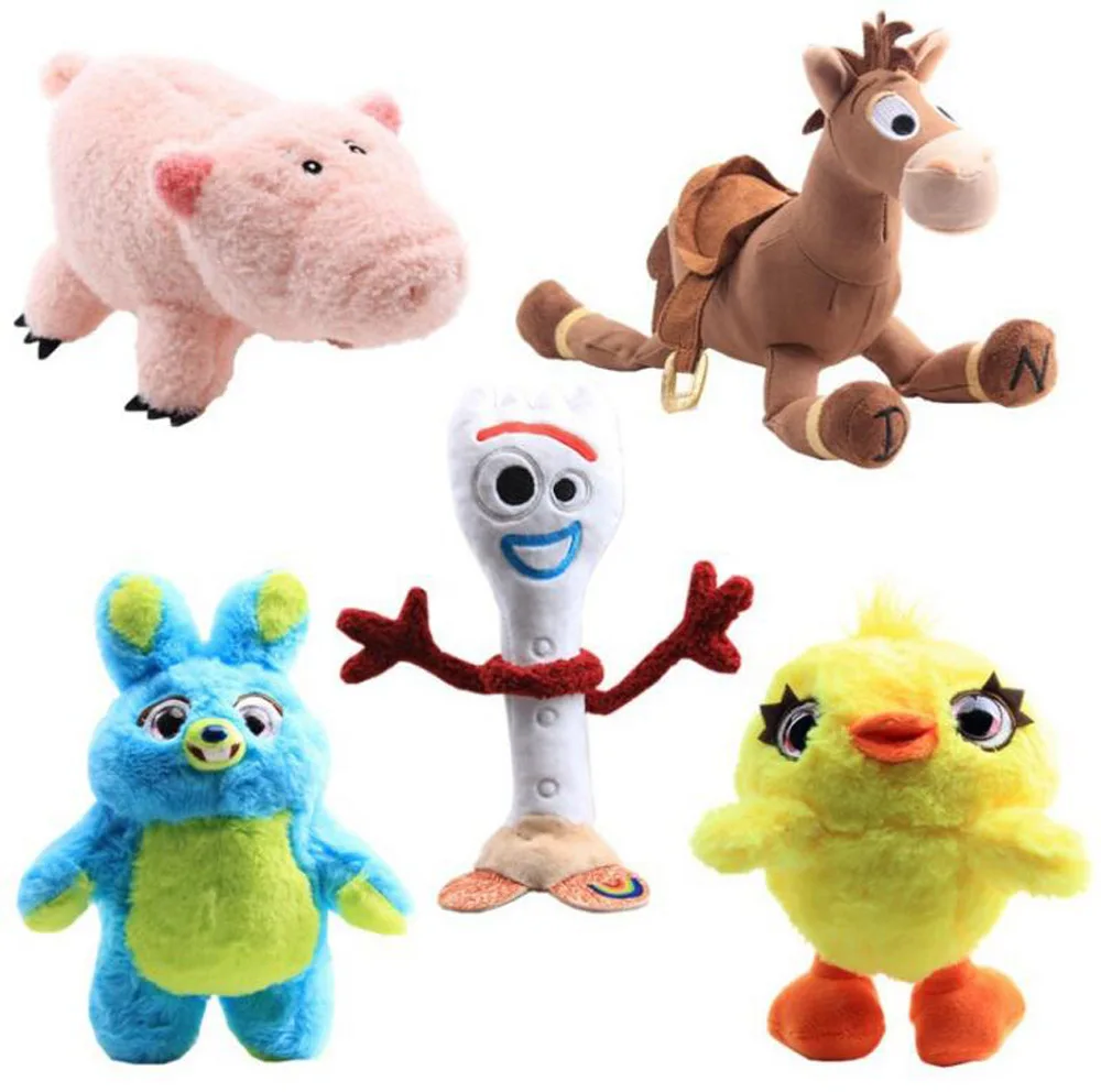 EMS, 50/Лот, 5 стилей, Woody Buzz Lightyear, кролик, Ducky, Bullseye, лошадь, Forky, розовая свинья, 17-28 см, плюшевая кукла, игрушка - Цвет: Mix up