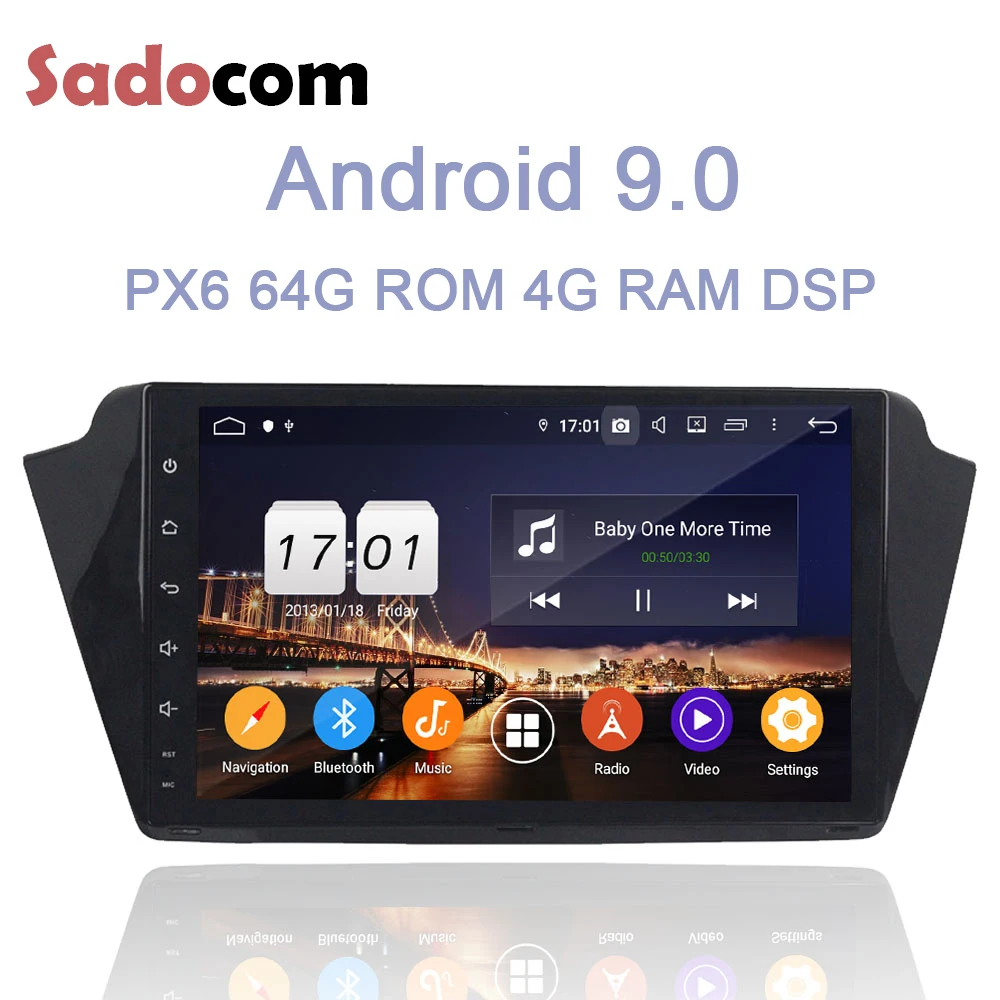 DSP ips " TDA7851 Android 9,0 64 Гб Встроенная память 4 Гб Оперативная память автомобильный DVD плеер gps карта RDS Bluetooth 4,2 для VW Skoda Fabia