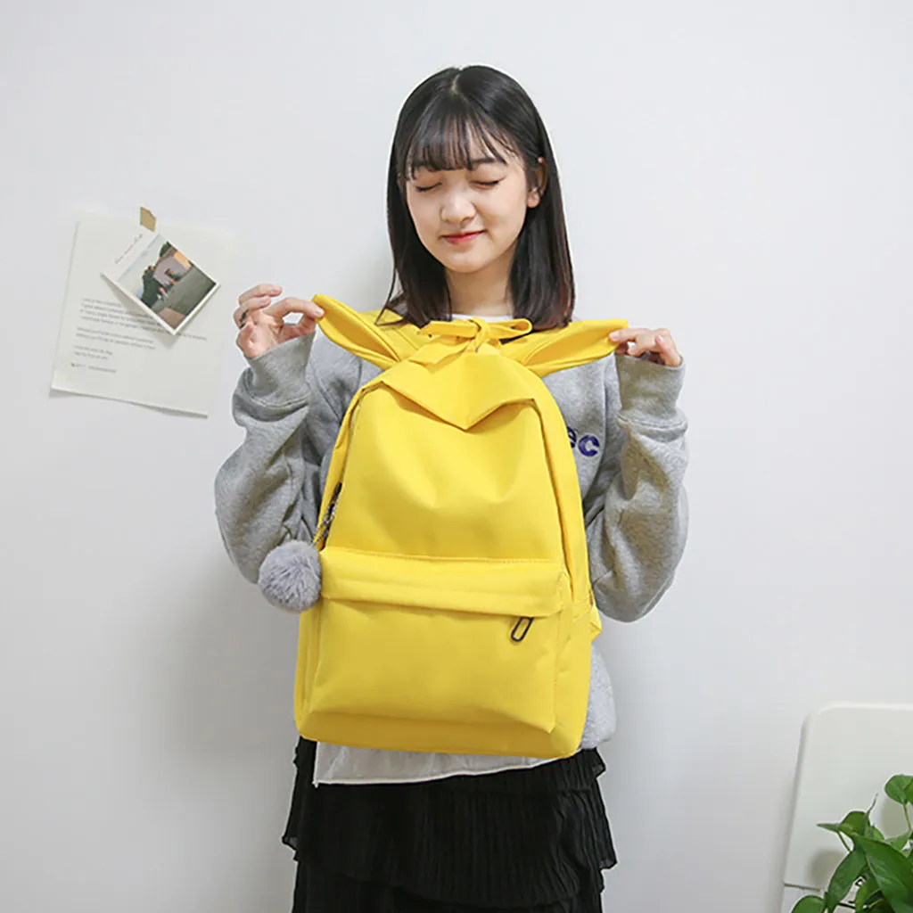 Spring Summer New Fashion Women Nylon Solid Color Capacity Student Backpack Student fashion Travel Couple Bag