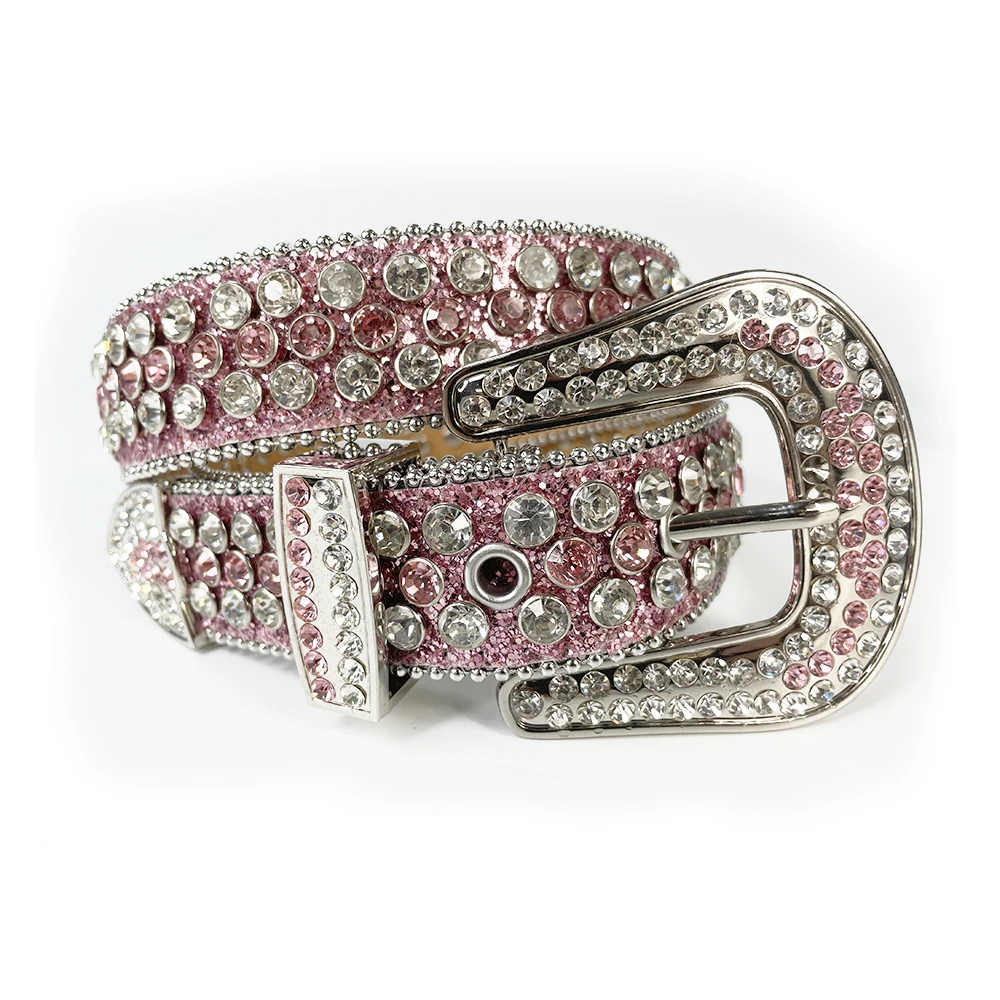 Western Cowgirl Cowboy Bling Bling Rhinestones Belt Quality Studded Belt For Women Men Fashion Cinto De Strass Ceinture Femme