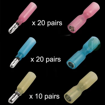 100 ピース/ロット赤青黄 3 サイズ熱収縮バット圧着端子絶縁電線ケーブルコネクタ
