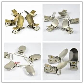 

30 Pcs Metal Suspender Pacifier Holders Clips With Plastic Craft Oval Round Rectangle Ring inner 15 mm 20 mm 25 mm 30 mm 35 MM
