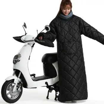 

Scooter Windproof Waterproof Quilt Winter Warm Thick Motorcycle Cover With Gloves Night Reflective Dirt Resistant Windshield