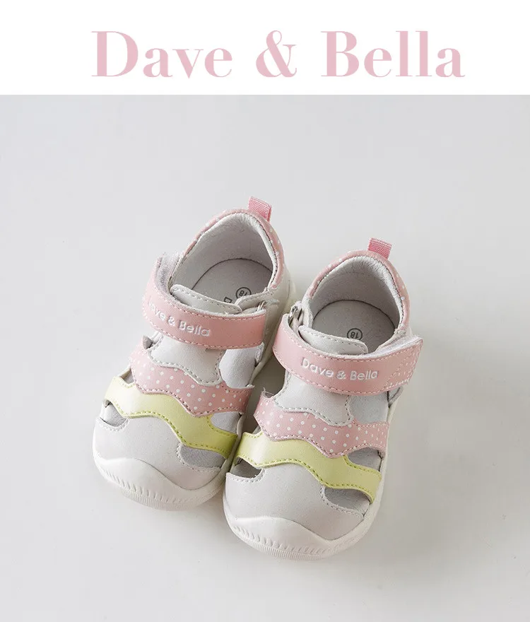 DB13740 Dave Bella summer baby girls fashion sandals new born infant shoes sandals dots letter shoes