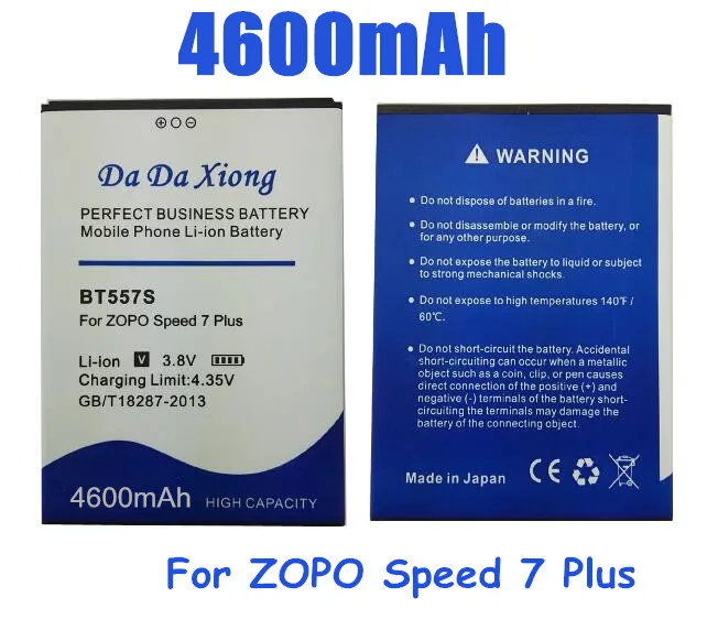 Bateria de alta capacidade 4600mah bt557s para zopo speed 7 plus