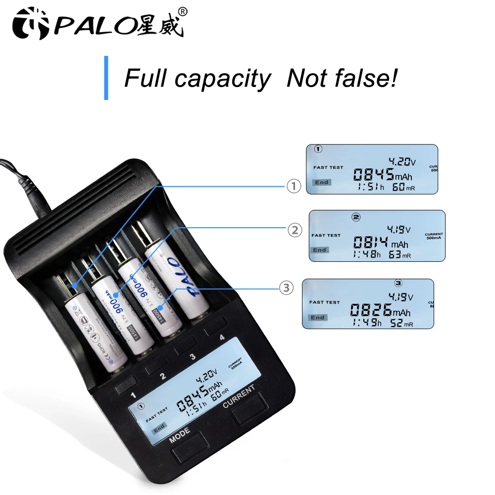 PALO 2-16 pcs 3,7 V AA 14500 аккумуляторная батарея 2A 900mAh литий-ионные литиевые батареи для светодиодного фонарика мышь Налобные фонари