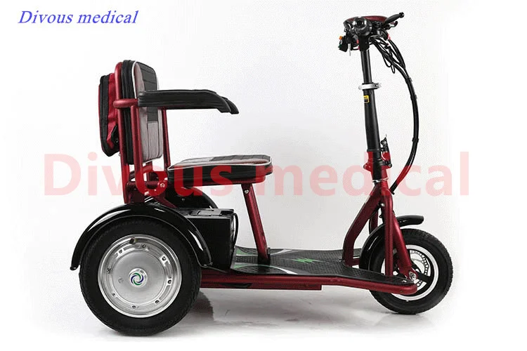 Double Motor Electric Scooter 3 Wheel 48V 700W Lightweight Foldable Mobility Scooter for Elderly 4