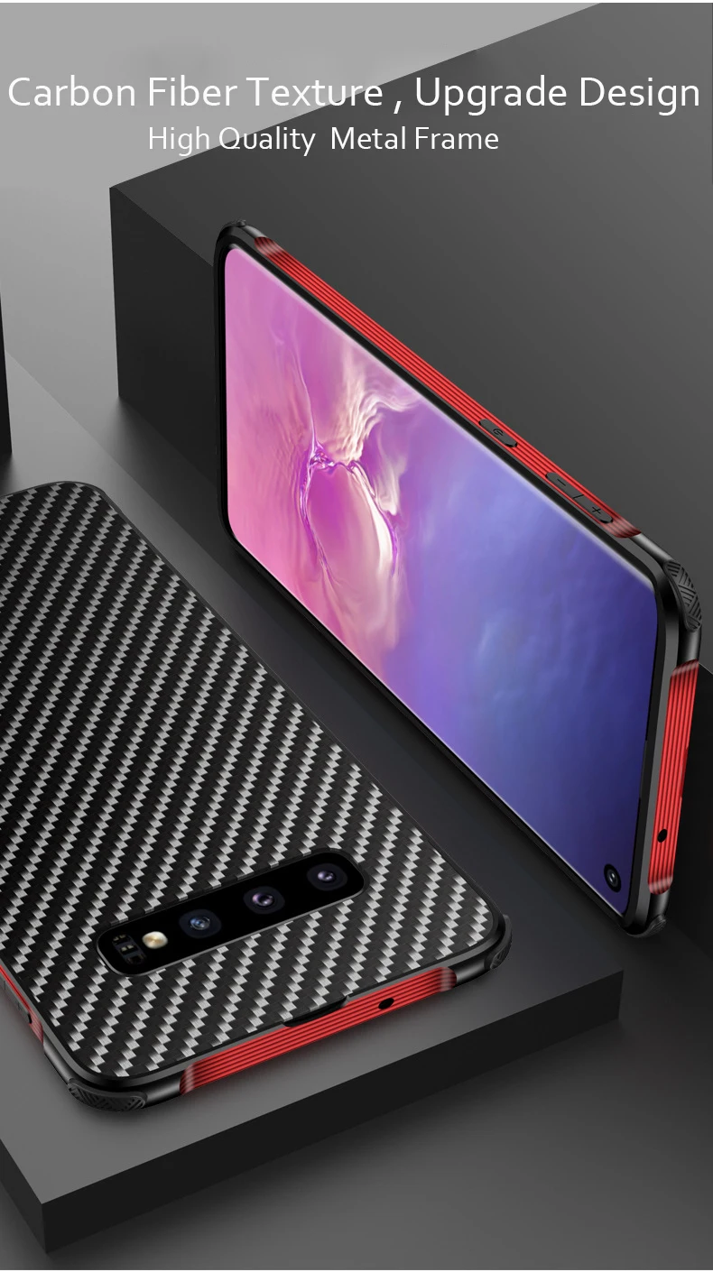 Металлический каркас из углеродного волокна, чехол для samsung Note 10 Note 9 Note 8, ударопрочный чехол, бампер, чехол для samsung S8 S9 S10 Plus