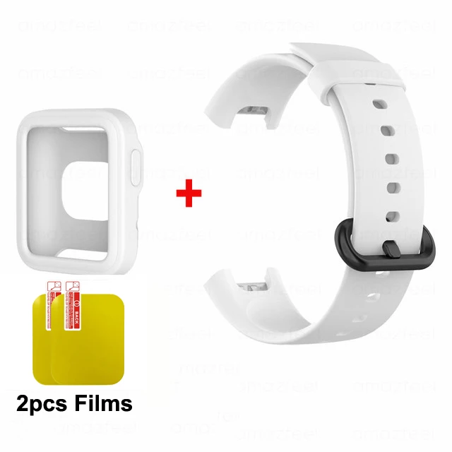 Silicone Smartwatch Band with Protective Case Cover - Durable, Comfortable Strap Accessory