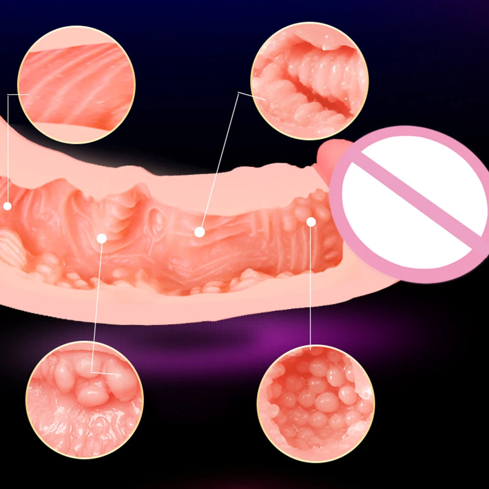 Realistic Anal Vagina Pussy Male Masturbation Cup Female Erotic Masturbator Dildo Penis Sleeve Condom Sex Toys For Men Women Gay