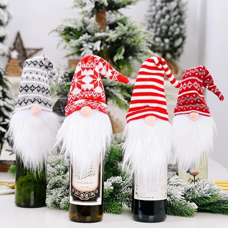 Bags Table-Decor Wine-Bottle-Cover Merry-Christmas Dinner-Party Xmas Gift-Bag Santa-Claus