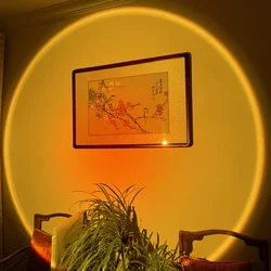 Sunset Projection Lamp Rainbow Led Night Light USB Neon Light Home Cafe Background Decoration Lamp Factory Genuine Right Angle