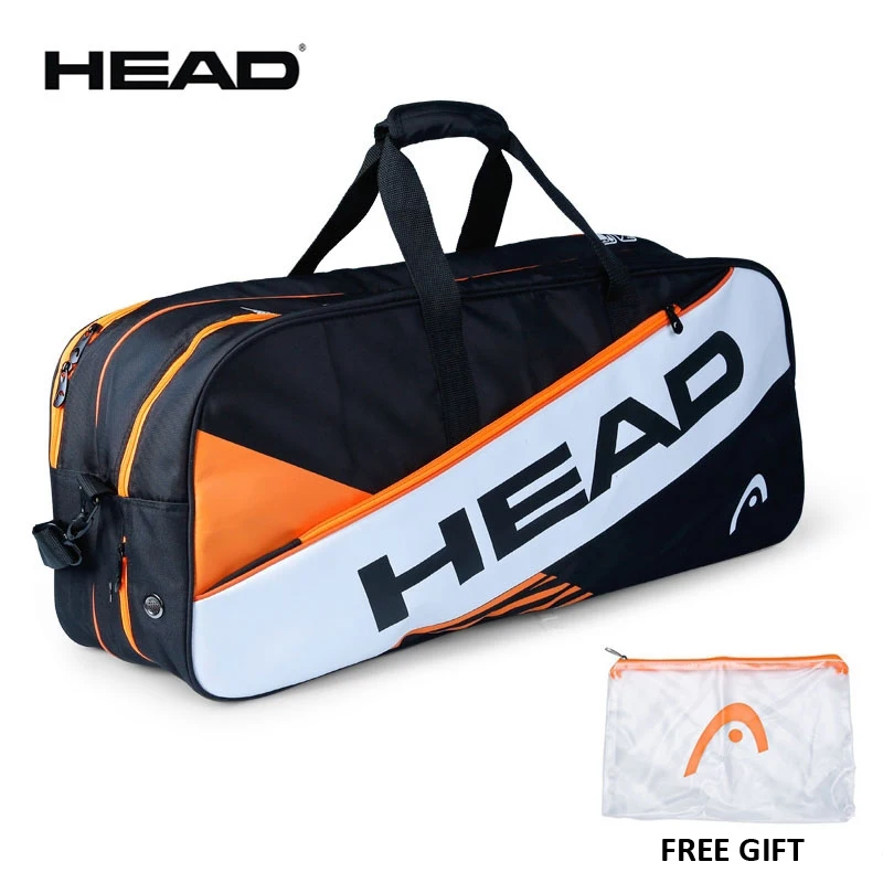 

Original HEAD Tennis Badminton Squash Storage Bag Professional 3-6 Tennis Rackets 6-9 Badminton Rackets Bolso Handbag Sports Bag