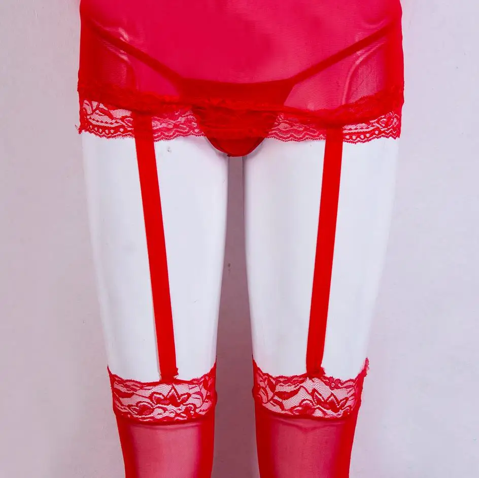 Женское сексуальное белье, кружевное платье Babydoll, стринги, комплект одежды для сна, кружевное платье с лямкой через шею