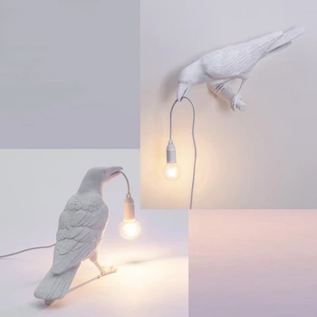 

Modern Resin Bird Wall Lamps Vintage Indoor Lighting Decor Birds Wall Sconces Lamp Living Lamp White Animal Wall Lights for Home